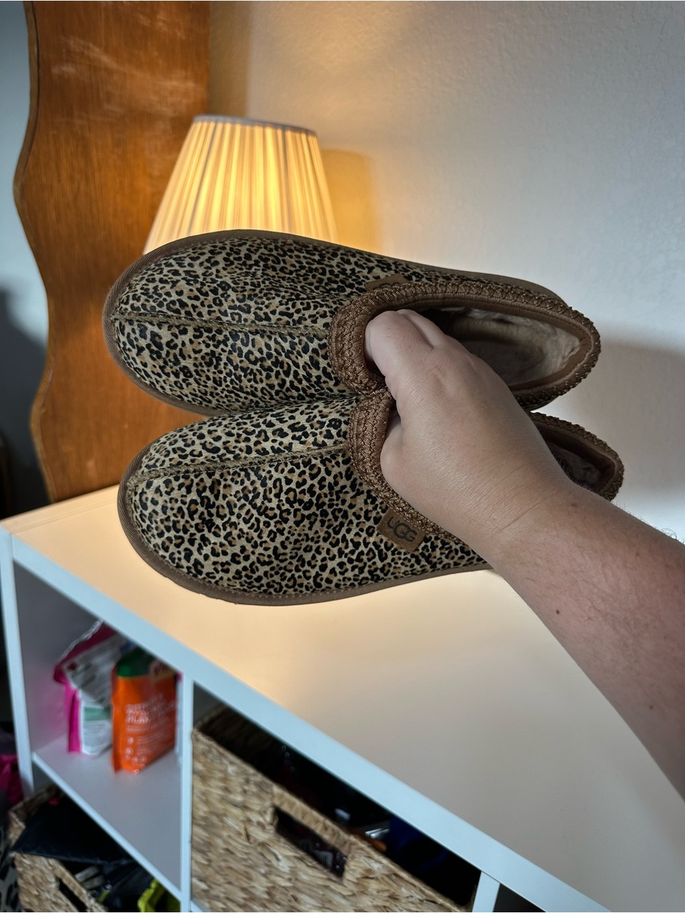 UGG Leopard Print Slip-Ons in Tan and Black size 9